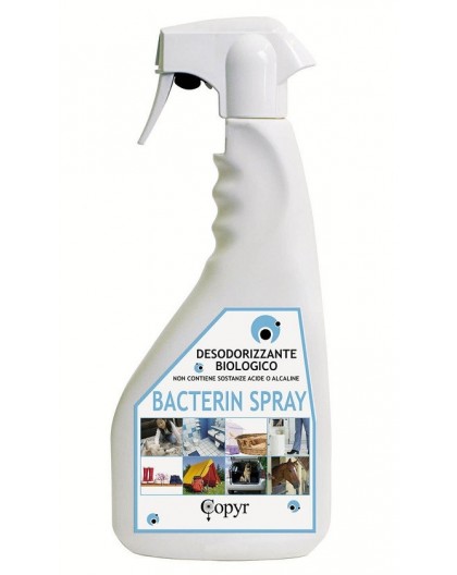 Desodorizzante biologico BACTERIN SPRAY flacone da 750 Ml.