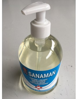 Sapone liquido igienizzante SANAMAN Ml 500 con dosatore