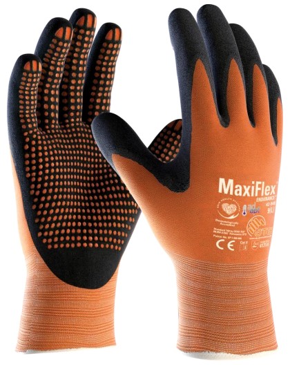 12 paia guanti MaxiFlex Endurance Palmo rivestito e puntinato arancio