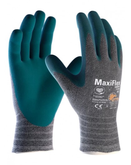 12 paia guanti MaxiFlex Comfort, Palmo rivestito, polso a maglia