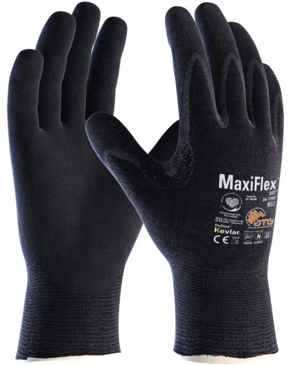 12 paia guanti Anti taglio e anti calore MaxiFlex Cut, Palmo rivestito, polso a maglia