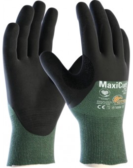 12 paia guanti Antitaglio LIVELLO B + EN 407 MaxiCut Oil, Rivestito 3/4, polso a maglia