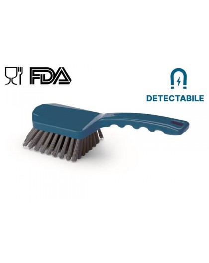 Spazzola con manico corto DETECTABILE. Idonea al contatto con alimenti (REACH FDA)