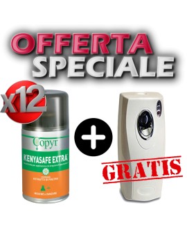 Kit 12 bombolette insetticida Kenyasafe Extra + Erogatore Evolution