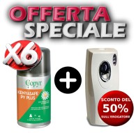 Kit 6 bombolette insetticida Kenyasafe PY PLUS + Erogatore Evolution