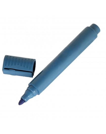Pennarello detectabile - con cappuccio - indelebile - punta tonda - 14 cm - PP – blu Conf. 10 pz.