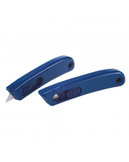 Cutter monouso detectabile - con lama retraibile - 11 x 2,5 cm - PP - blu