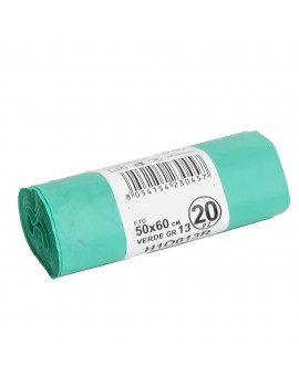 Sacchi bio - 50x60 cm - 30 L - 17 micron – verde - conf. 20 pezzi