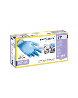 Conf. da 100 Guanti in NITRILE Reflexx 77 ULTRA SOTTILE senza polvere