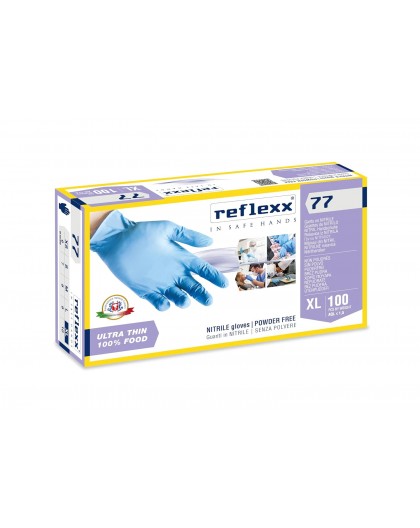 Conf. da 100 Guanti in NITRILE Reflexx 77 ULTRA SOTTILE senza polvere