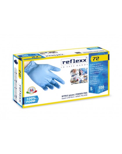 Conf. da 100 Guanti in NITRILE Reflexx 72 FOOD LINE senza polvere