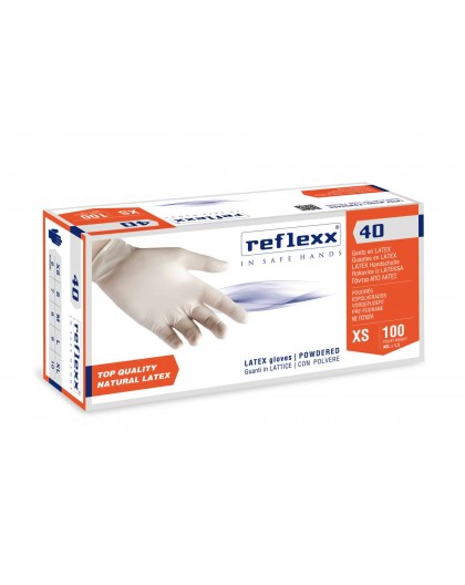 Conf. da 100 Guanti in LATTICE Reflexx 40 con polvere