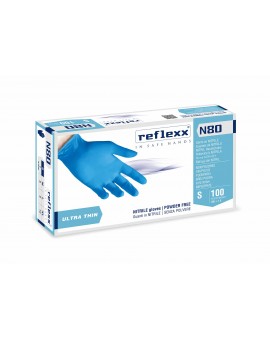 Conf. da 100 Guanti in NITRILE Reflexx 80 senza polvere