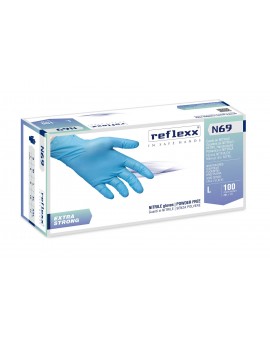 Conf. da 100 Guanti in NITRILE Reflexx 69 EXTRA STRONG senza polvere
