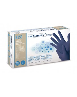 Conf. da 100 Guanti in NITRILE Reflexx Care N350 SENZA ACCELERANTI senza polvere