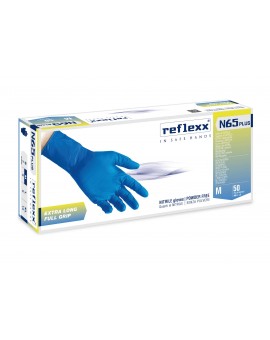 Conf. da 50 Guanti in NITRILE Reflexx FULL GRIP N65 plus EXTRA LUNGO senza polvere