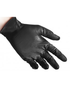 Conf. da 50 Guanti in NITRILE nero FULL GRIP Reflexx N85 senza polvere