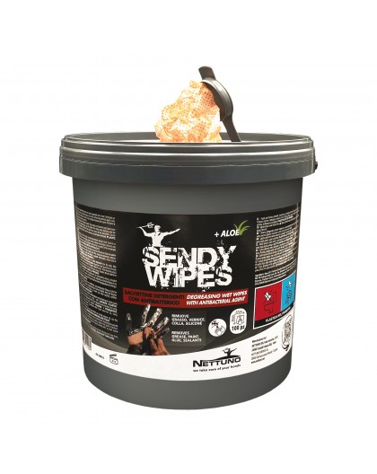 SENDY WIPES secchiello da 100 salviettine cm 26x27 in TNT impregnate