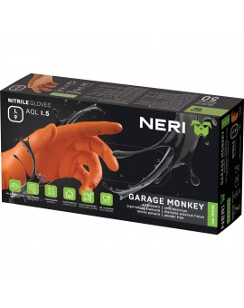 Conf. da 50 guanti in NITRILE Arancio GARAGE MONKEY senza polvere