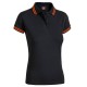 Polo donna SISSI BLACK LINE nero/arancio