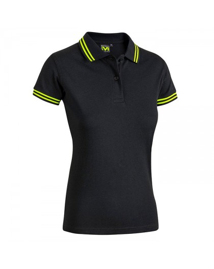 Polo donna SISSI BLACK LINE nero/giallo